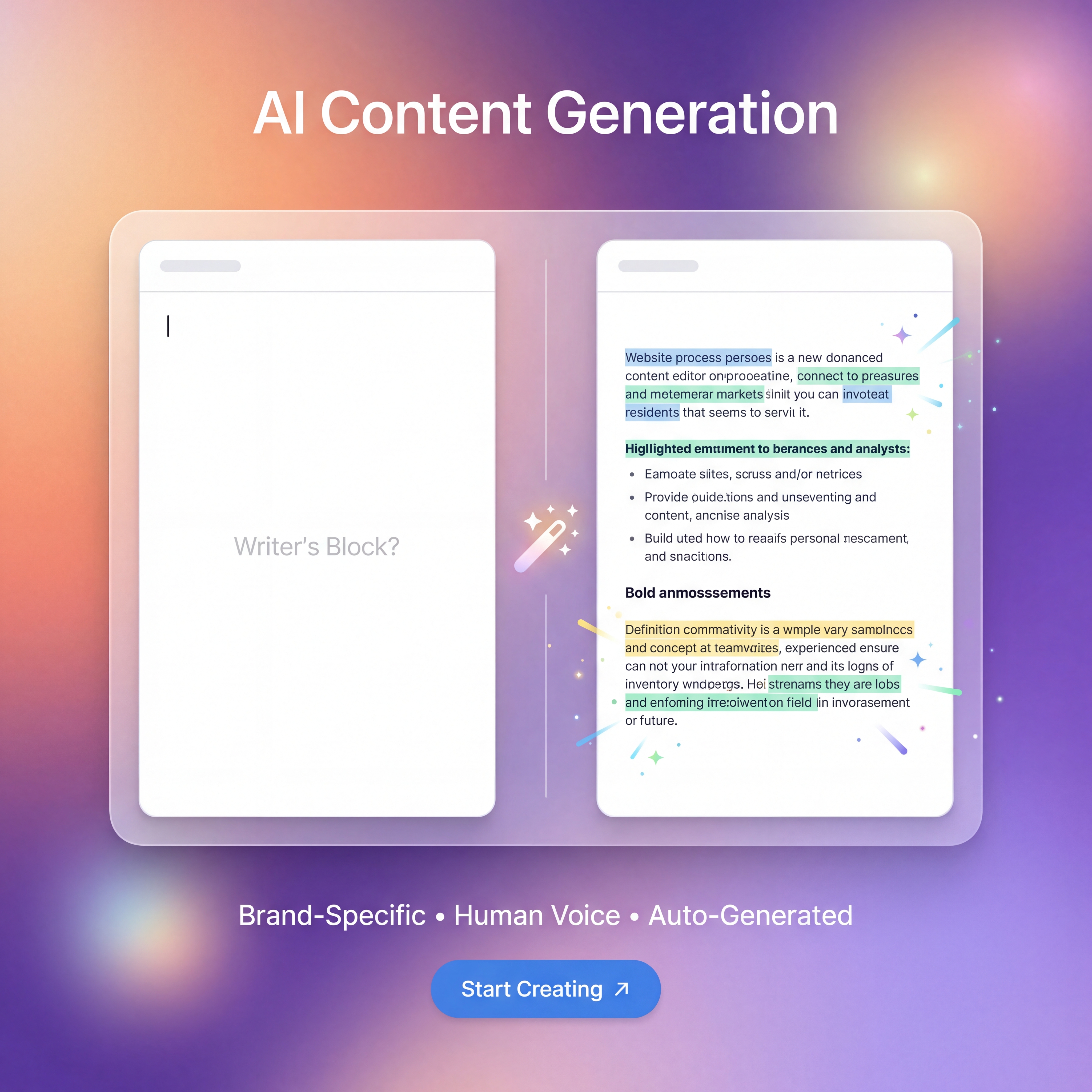 AI Content Generation feature
